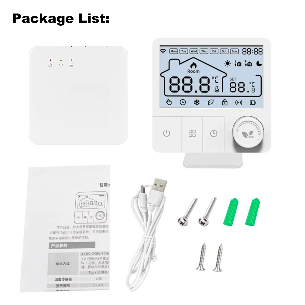 Tuya Wireless WiFi RF868 Thermostat Temperature Controller For Water/Electric Floor Heating Gas Boiler With Alexa Google Home