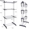 Clothes Drying Rack Folding Drying Rack Clothing 4 Tier Clothes Horses Rack Stainless Steel Laundry Drying Rack ﻿ 4