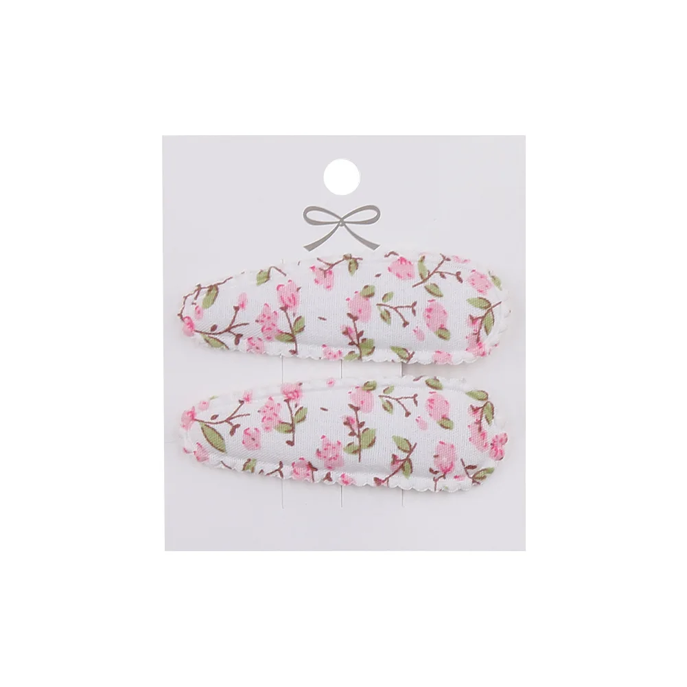 Hair Clips 2pc Floral Print 2inch Basic Snap - Uniqwear