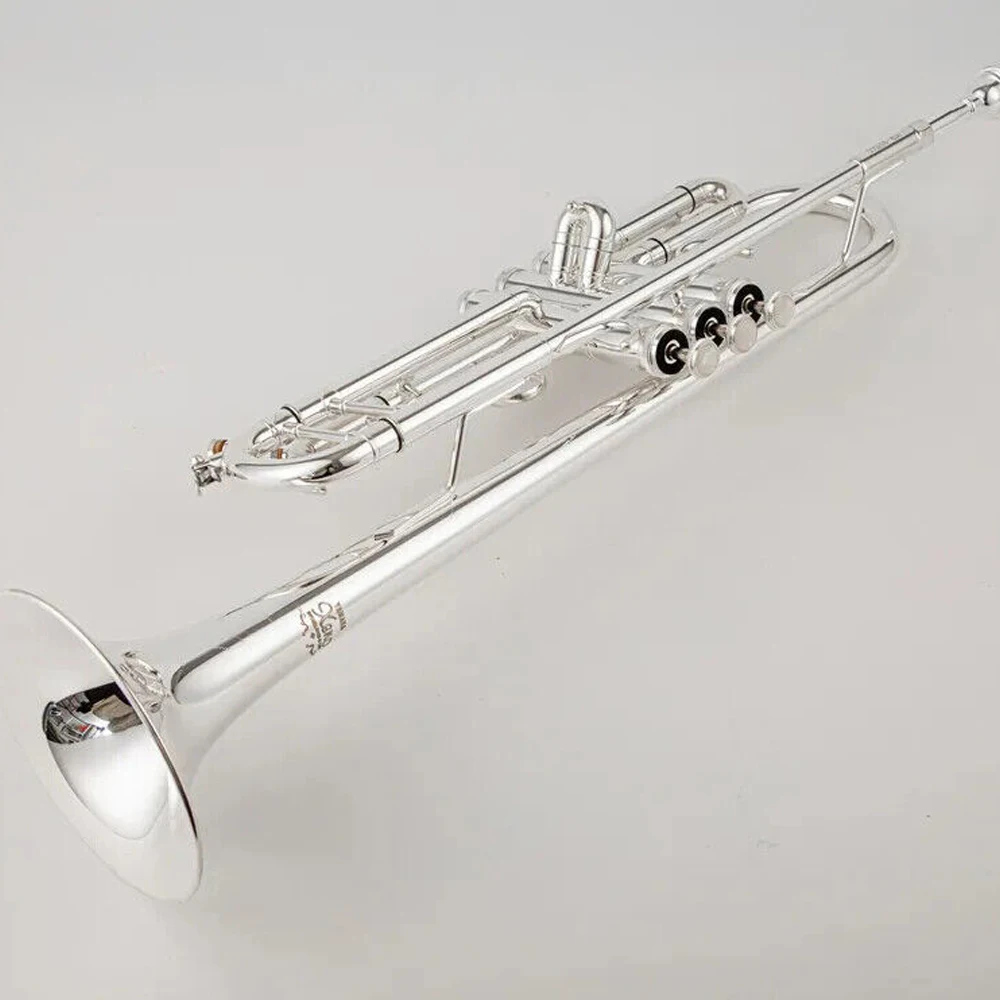 Japan 9335 Professional Trumpet Flat B Tone Brass Silver Plated Trumpet Musical Instrument Hard Shell
