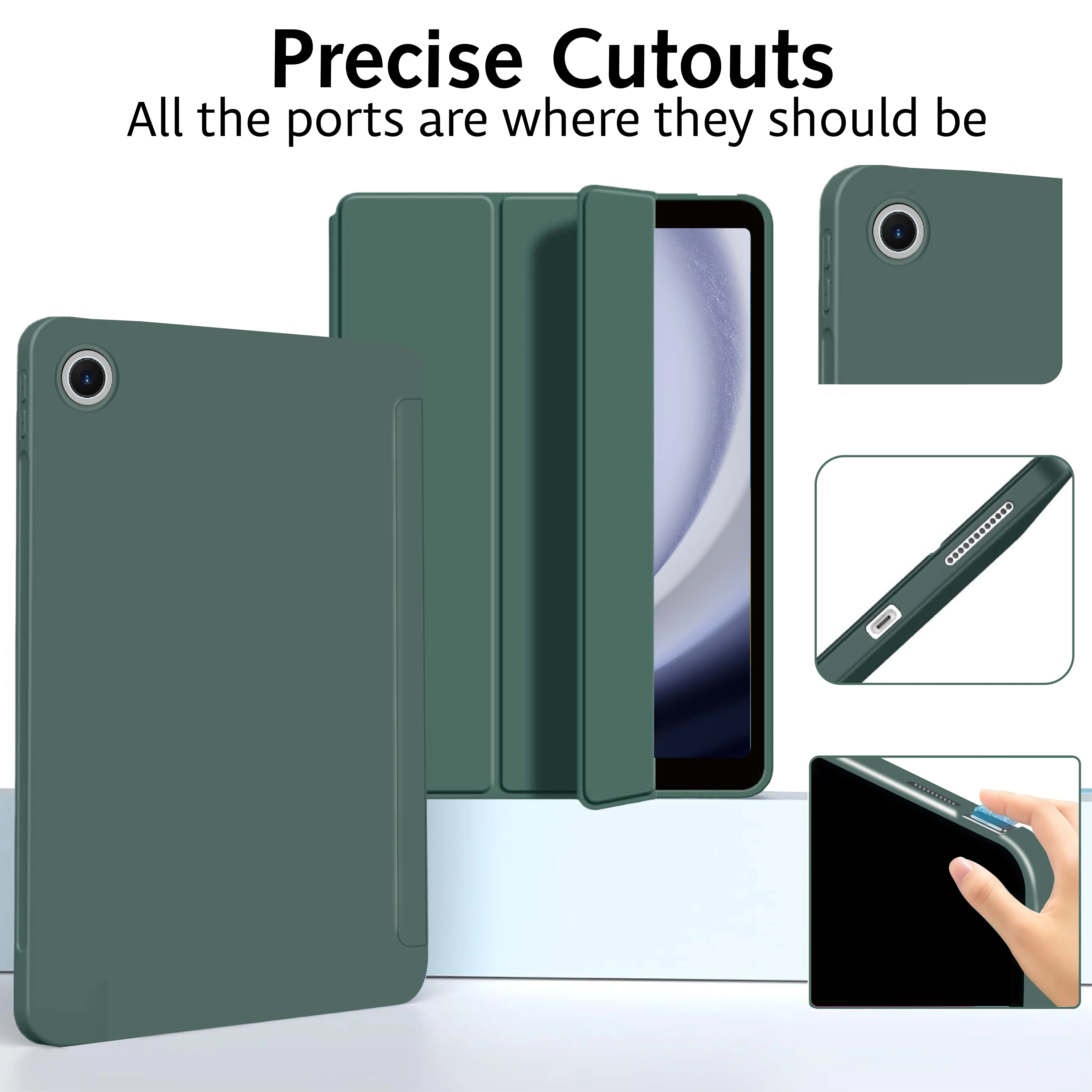 Tri-Fold Flip Case Magnetic Stand PU Leather Protective Cover