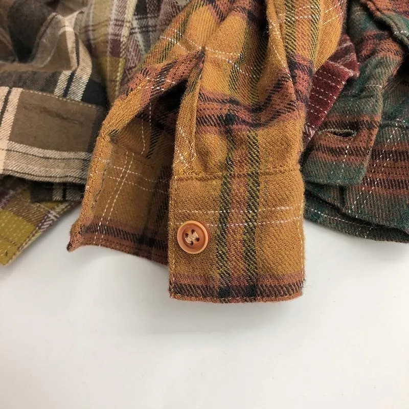 Kids Shirts Cotton Plaid Shirt Infant Toddler 1-7Y Spring Autumn Summer