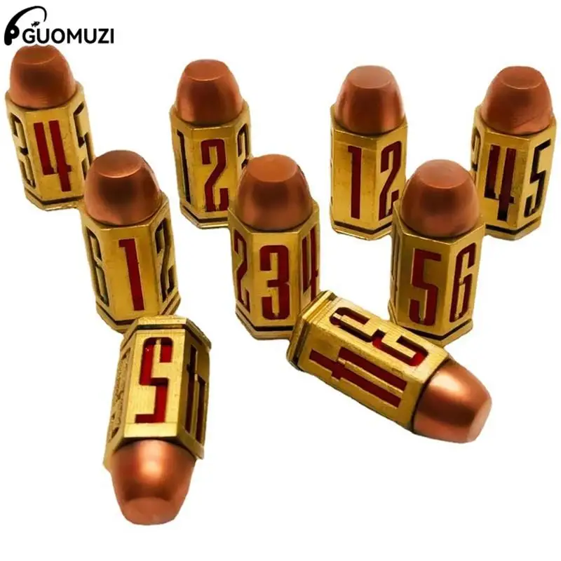 

D6 Bullet Dice 9mm 6 Sided Metal Bullet Shape Polyhedron Dice Funny Family Pub Game Accessories
