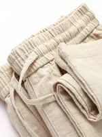 High Quali Cotton Linen Men's Summer Thin Loose Straight Leg Casual Pants Casual Hemp Long Trousers for Men And Women