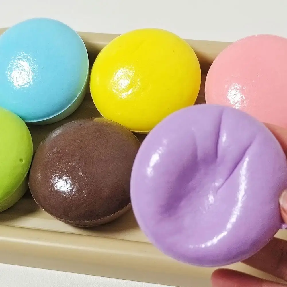 Purple Soft Potato Pinch Toy-Fun Custard Bun Sticky Small Cake Slow Rebound Decompression Toy Party Gift Candy Color