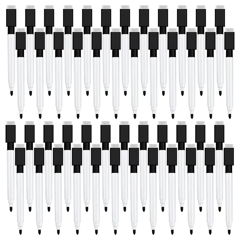 

60 Pieces Magnetic Dry Erase Marker Plastic Whiteboard Erase Marker With Erasers Cap For School And Office