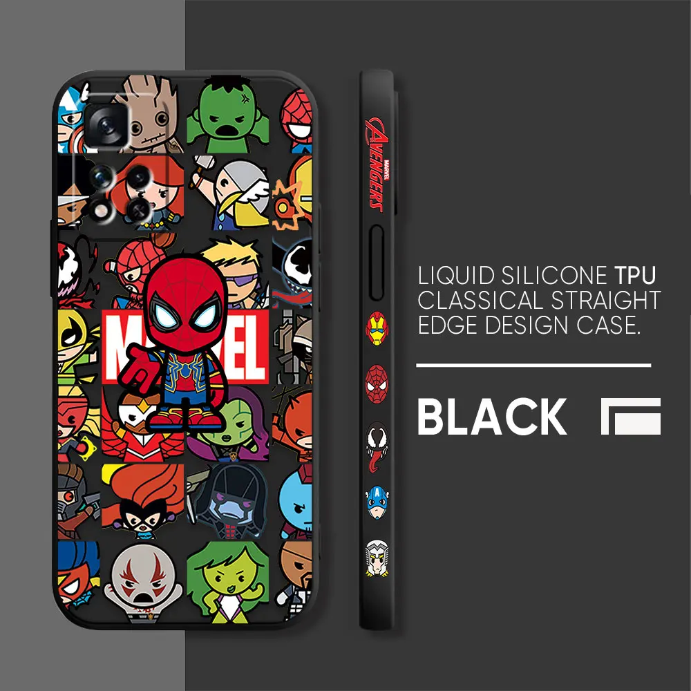 thumbnail image 1 of Case For Redmi Note 12 11 11T 11R 9 9S 8 7 7S PRO PLUS 4G 5G Simple Liquid silicone Case Marvel Cartoon Iron Spider-Man Poster, 1 of 5