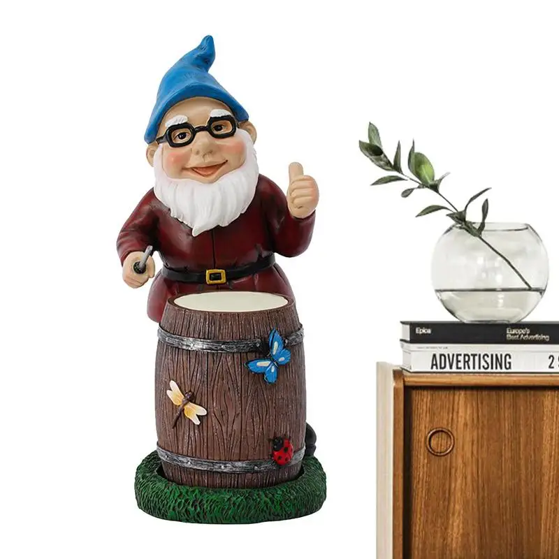 

Funny Gnomes Lighting Garden Gnome Bearded White Resin Crafts Drumming Appearance Gnomes For Garden Accessories Decoration