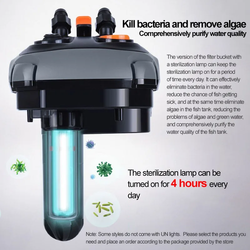 External Filter Bucket Fish Tank 3 in 1 Water Purification Silent Circulation Pump High Efficiency Aquarium Cleaning Tool