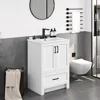 24.5" Bathroom Vanity with Ceramic Basin, Undermount Vanity Sink Cabinet with 2 Doors and 1 Drawer, Bathroom Storage Cabinet 1
