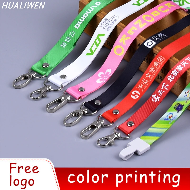 5pcs Hanging Neck Rope Lanyard for ID Card Holder ID Pass Card Name Badge Holder Keys Metal Clip