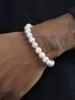 10mm Elastic Imitation Pearl Bracelet for Men Simple White Acrylic Bracelet For Women Hip Hop Fashion Jewelry Accessories 2