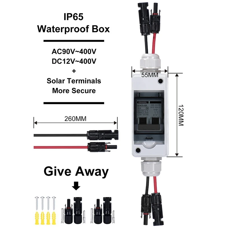 vrai dc 1000v 32a dc isolateur interrupteur pour réseau solaire