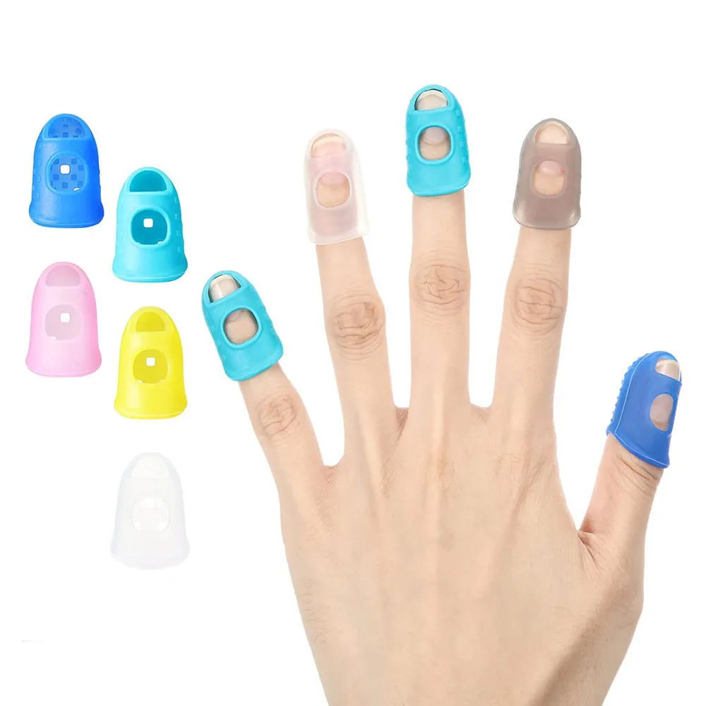 

5/10Pcs Silicone Sewing Thimble Fingertip Covers Needlework Sewing Finger Protectors Caps for DIY Handcraft Sewing Tools