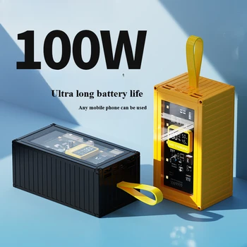 Contenitore trasparente Power Bank 50000mAh Capacità ultra grande PD100W Power Bank mobile resistente alle cadute Capacità ultra grande