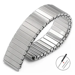 Elastic Stainless Steel Watchband - Stretchable Expansion Bracelet - L (Silver)