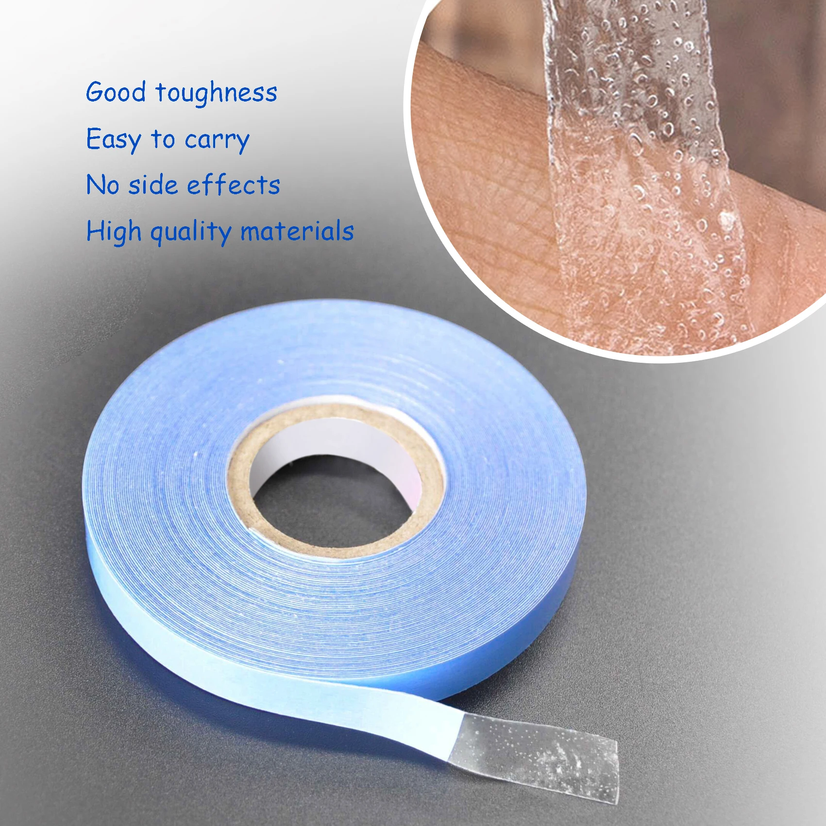 0.8cm*36yards Hair Extension Tape Lace Front Support Blue Double Sided Wig Adhesive Tape For Hair Extension/Toupee/Lace Wig
