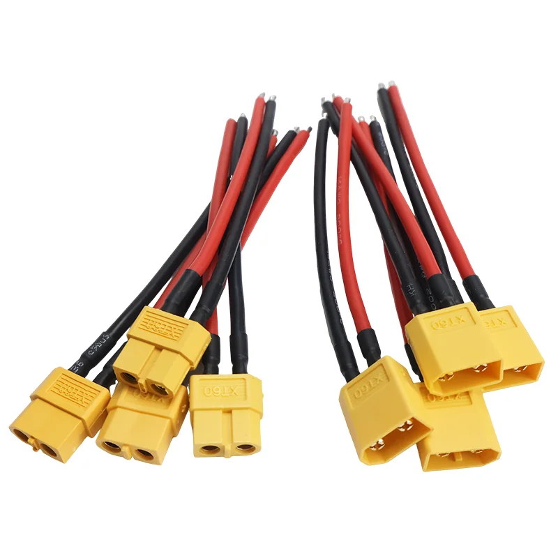 Connecteur mâle femelle de batterie XT60, 4 pièces, câble en Silicone de 10cm 14awg pour avion RC, batterie Lipo ESC FPV Drone étendre – Image 2
