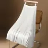 Women Pleated Skirt Solid Color Smooth Satin A-Line Skirt Elegant Elastic High Waist Pleated Skirt Work Leisure Wear 1