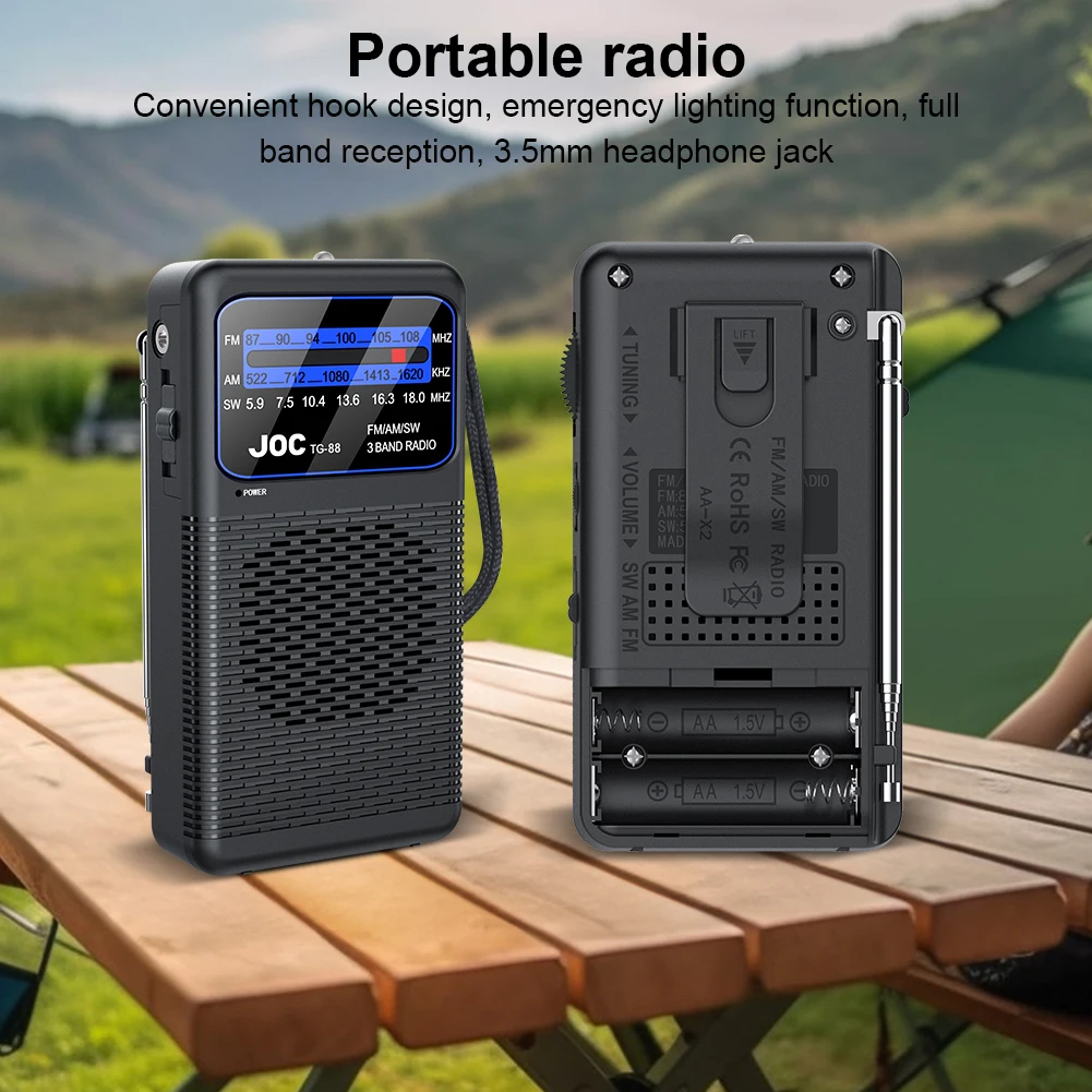 Portable AM FM SW Radio Receiver TG88 TG99 Battery Operated Radio TG66 TG77 1000mAh Rechargeable Mini Radios For Seniors Elderly