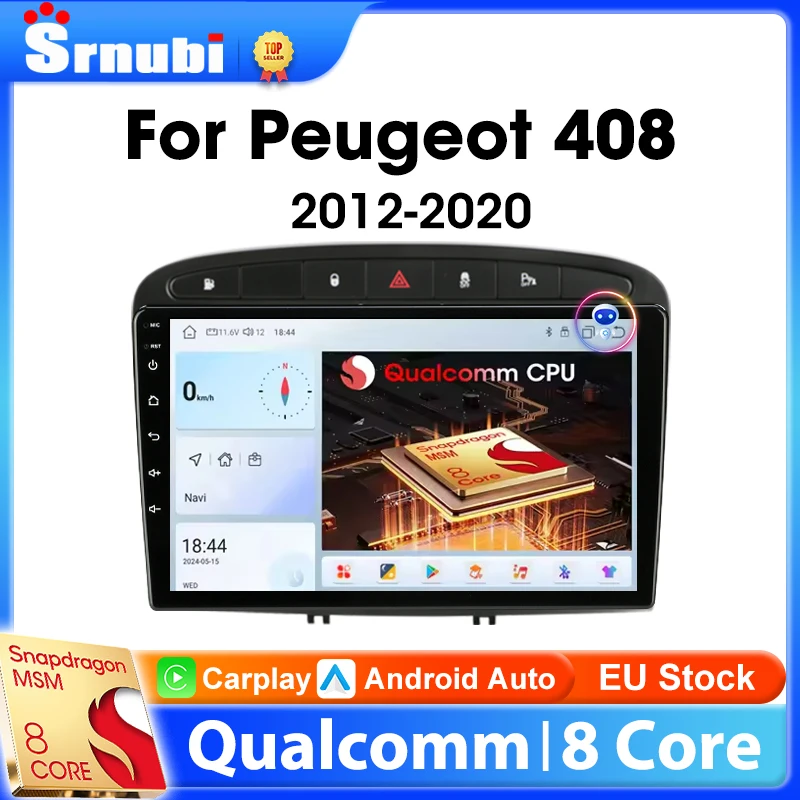 Drahtloses Carplay Android 2Din Autoradio für Peugeot 408 2012–2020 für Peugeot 308 SW 2007–2015 Multimedia-Player Stereo-Headunit