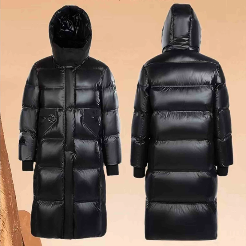 

Long Puffer Jacket Men Goose Down Jacket Man Hooded Fluffy Jacket Male Down Coat Women Winter 2023 Luxury Designer High Quality