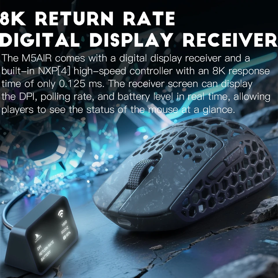 Darmoshark M5Air 鍛造カーボンファイバーゲーミングマウスワイヤレス