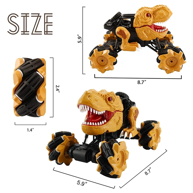 Trucks For Boys Dinosaur Car Toys Remote Control Dinosaur Car With Music And Lights Boys Birthday Gifts 3