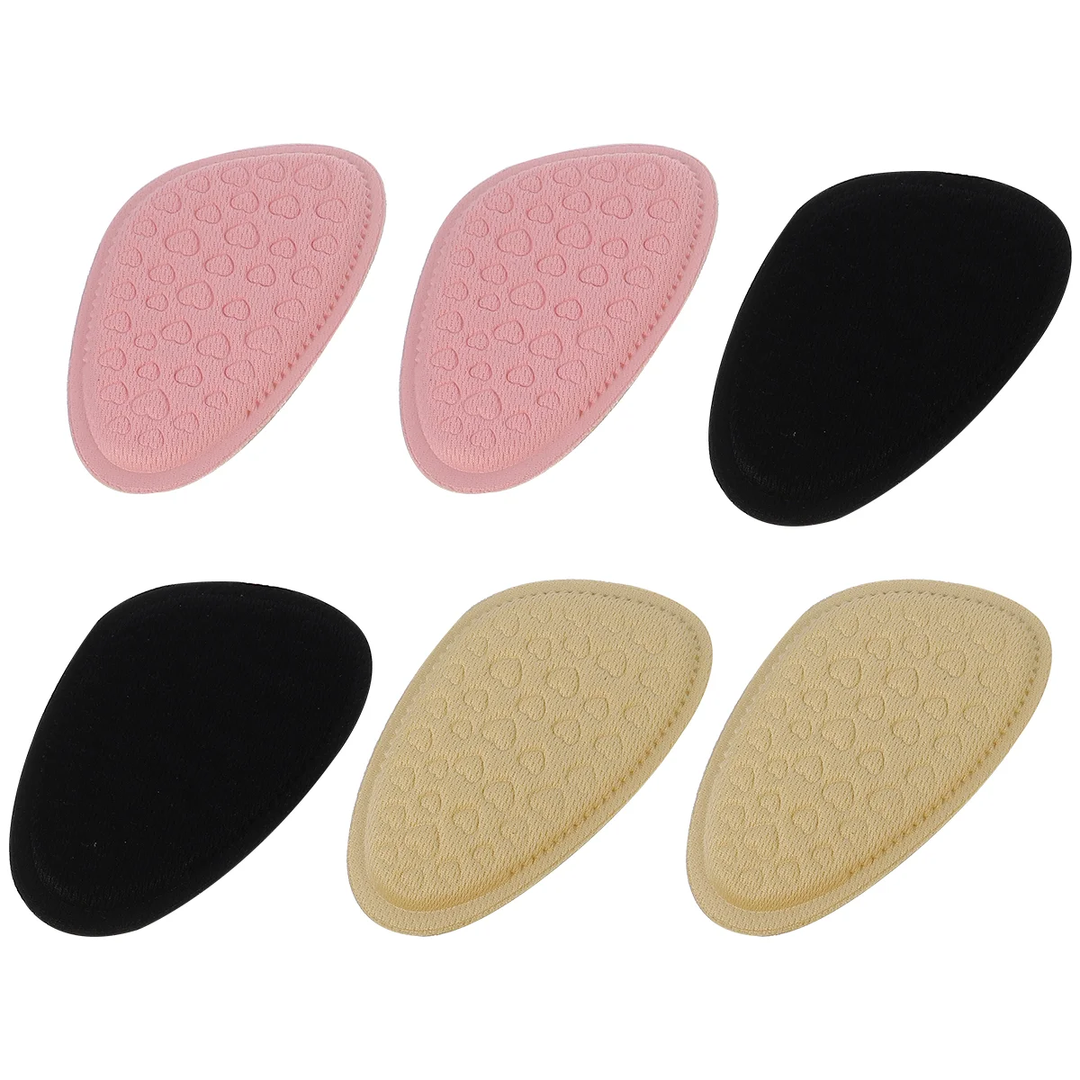 

6 Pairs Sole Pad Comfort Heels Half High Forefoot Pads Non-slip Mat Sponge Women Pain Relieve Anti Miss Shoe