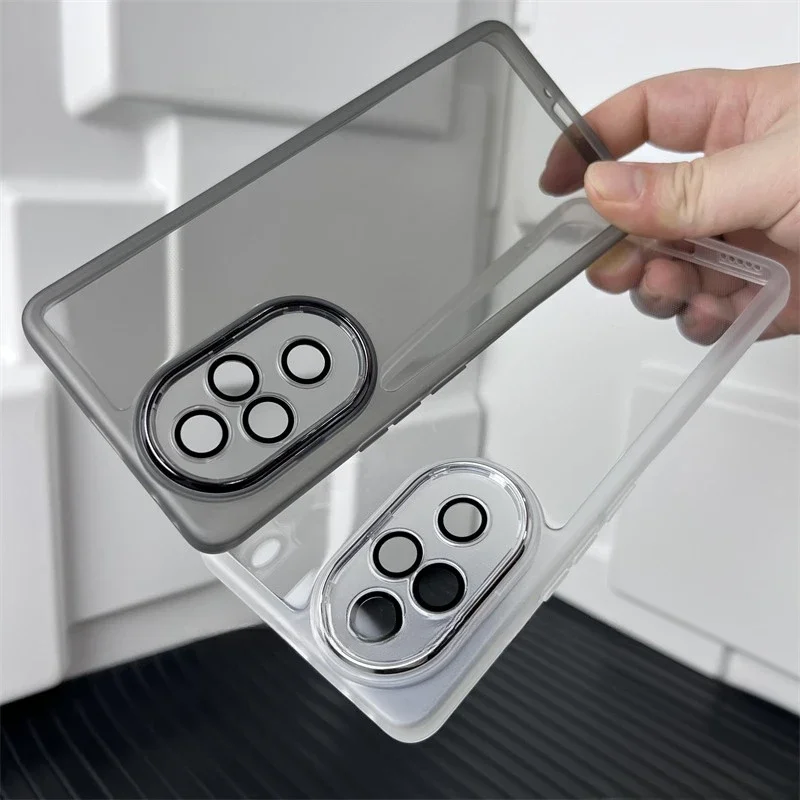 Acrylic Glass Phone Case with Lens Protector and Silicone Bumper - Transparent Finish