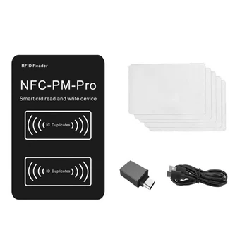 RFID Smart Chip Reader PM PRO Decoder+5XUID Card NFC Key Copier 13.56Mhz 125Khz Badge Write Token ID IC Tag Clone 1