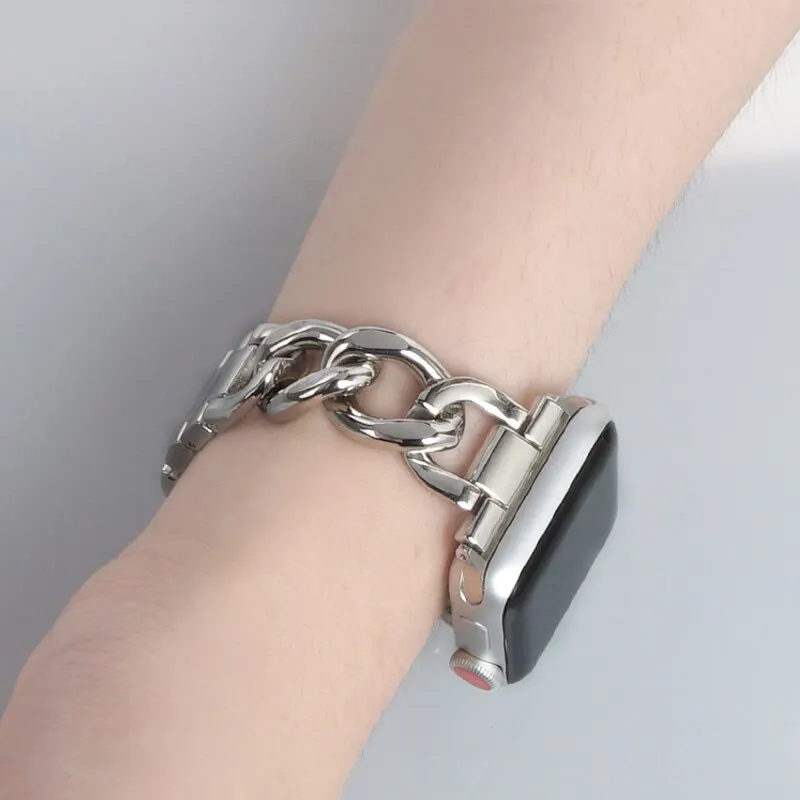 Sleek Metallic Chain Watch Strap