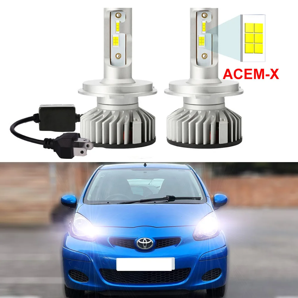 2PCS Led Headlight Bulbs For Toyota Aygo MK1 2005 2006 2007 2008 2009 ...
