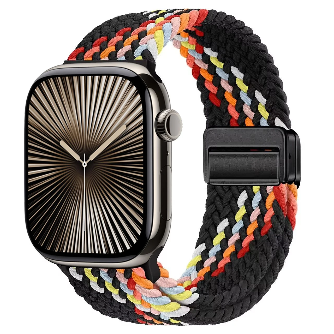 Nylon Braided Magnetic Loop Strap with Metal Accents