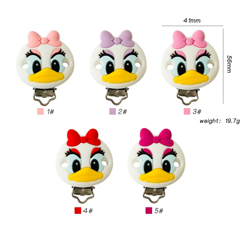 5/10pcs Disney Daisy Silicone Pacifier clip Molar Bead DIY Pacifier Chain Jewelry Accessories