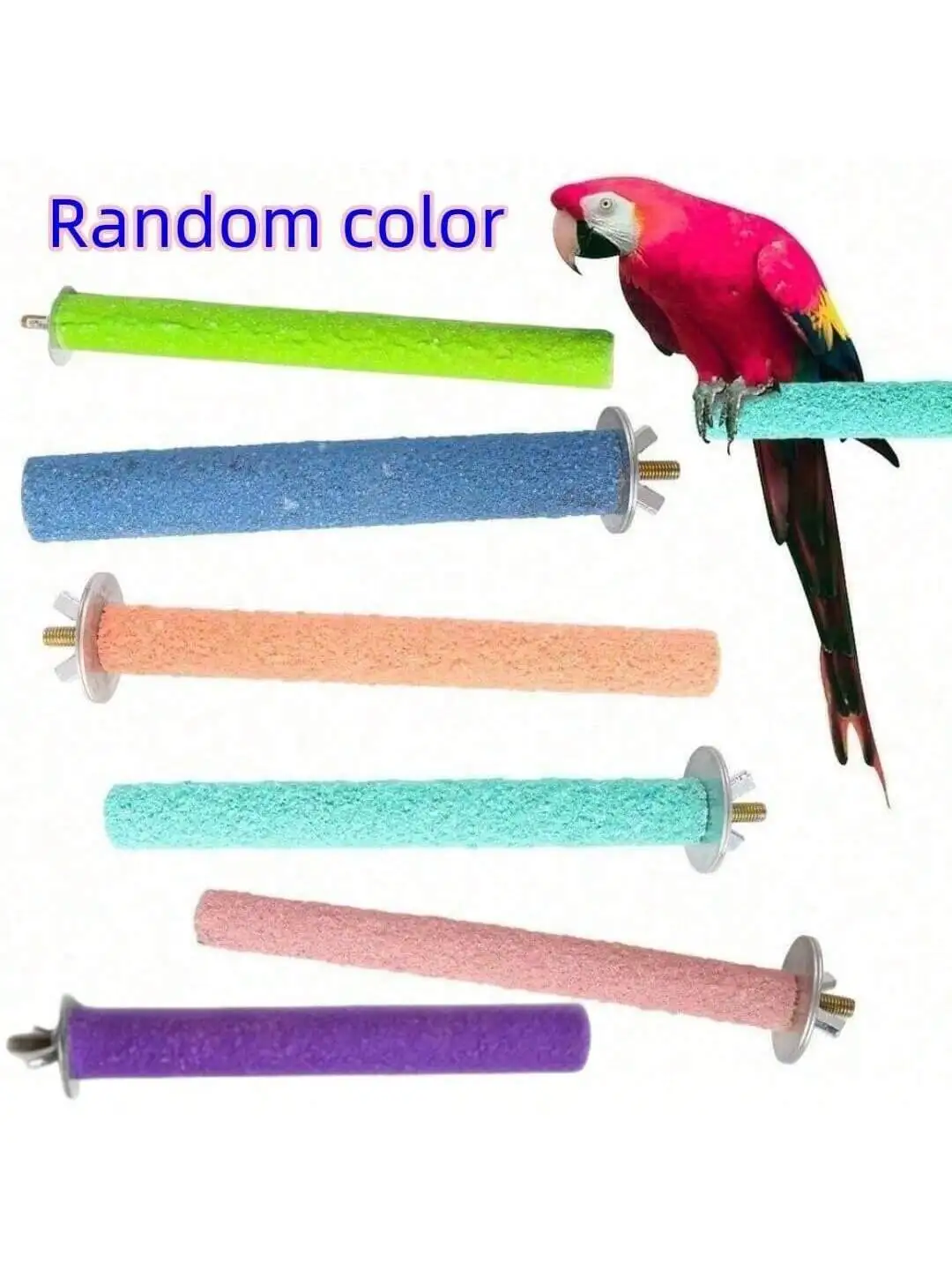 Random Color Pet Parrot Claw Grinding Stick Frosted Stand Pole Bird Cage Accessories Bird Stand Nail Grinder bird cage accessories
