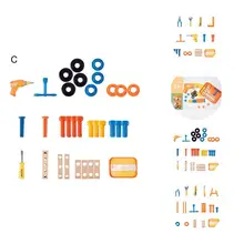 

Universal 1Set Useful Electric Drill Screwing Role Play Supplies Vivid Color Pretend Toy Brains Development for Girls