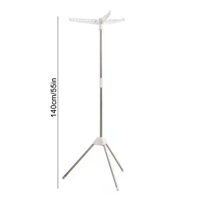 Tripod Clothes Drying Rack Portable Space Saving HeightAdjustable Stainless Steel Laundry