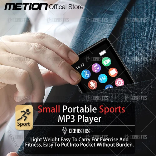 새로운 MP3 플레이어 블루투스 2023 전체 화면 워크맨 휴대용 스포츠 음악 플레이어, Mp4 비디오 플레이어 FM/전자 책/레코더 Mp3, 5.0 5