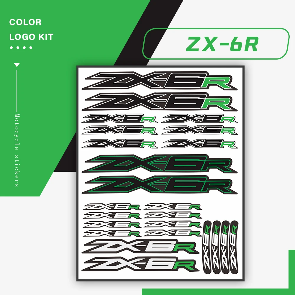 

Motorcycle Reflective Decals Body Helmet Fuel Tank Fairing LOGO Decoration Styling Waterproof Stickers For KAWASAKI ZX-6R zx6r