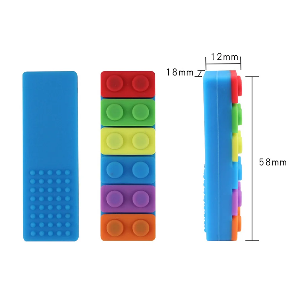 Fidget Toys Anti Stress Toys Sensory Chew Necklace Brick Chewy Kids Silicone Biting Pencil Topper Teether Toy Silicone teether for Baby children with autism