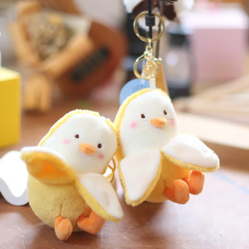 

10cm Creative Cute Mango Duck Plush Doll Keychain Pendant Children Cartoon Funny Animal Stuffed Plush Toys Kids Christmas Gifts