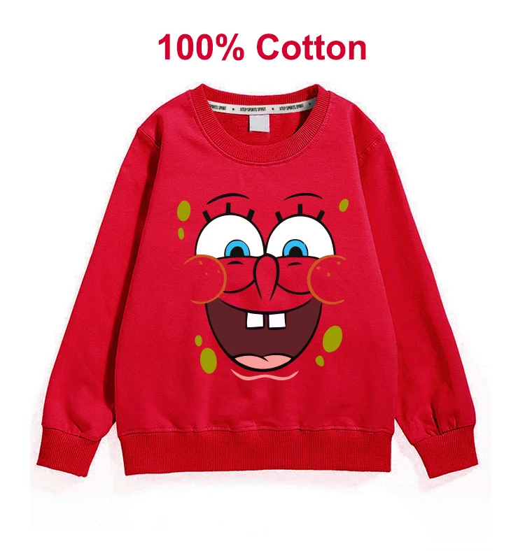 캐주얼 트렌디한 노란색 스폰지  프린트 후드, 십대 소녀 크루넥 풀오버 셔츠, 면 프린트 스웨터 상의, 신제품