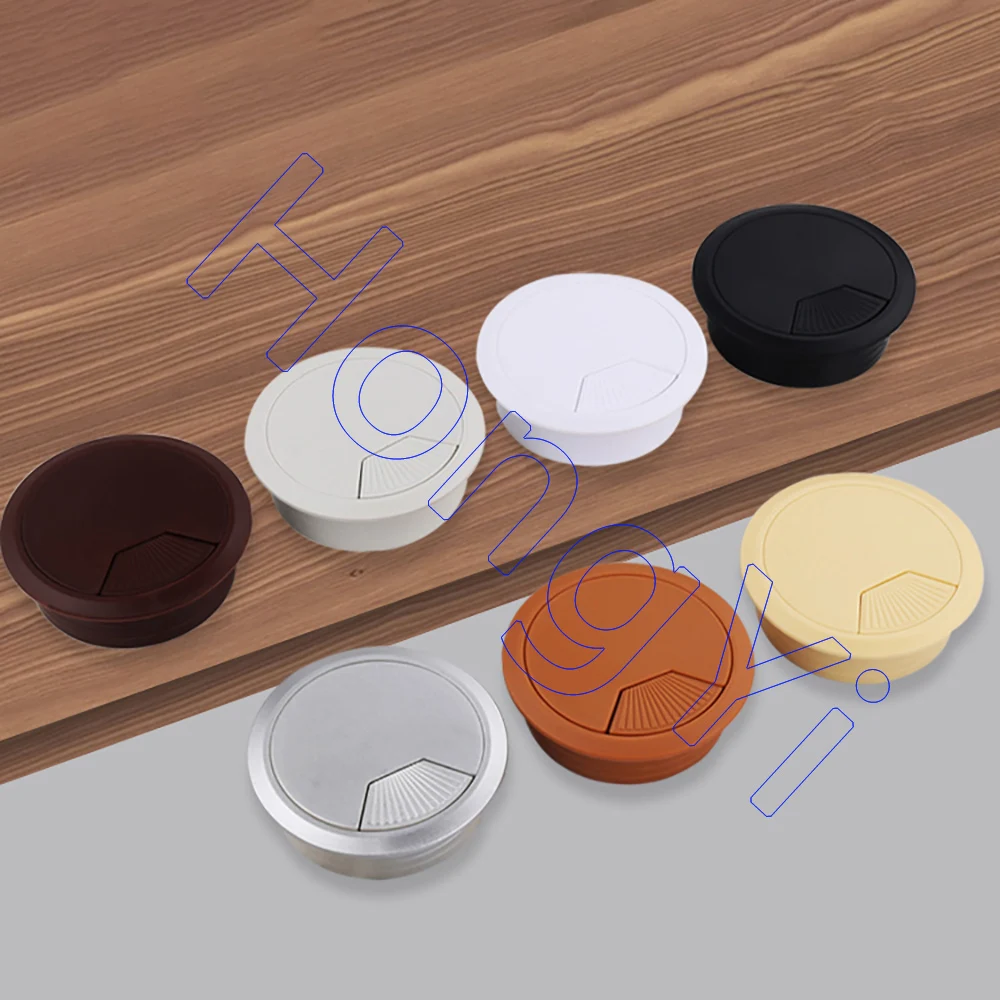 Desk Wire Organizer Cable Hole Cover ABS Plastic Cord Grommets 50mm/53mm/60mm/80mm 1Pcs for Office Furniture Cable Passing cable organizer cable hole cover desk cord grommet