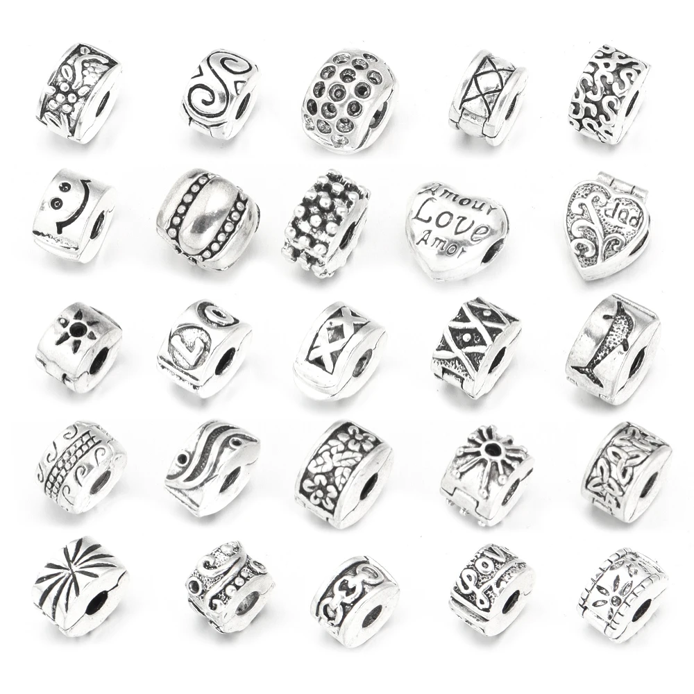 5Pcs Ancient Silver Multi-style Bracelet Fixed Clip Positioning