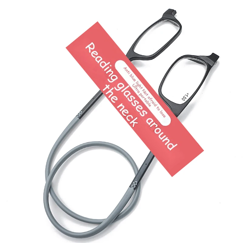 Portable reading glasses that can be hung around the neck with