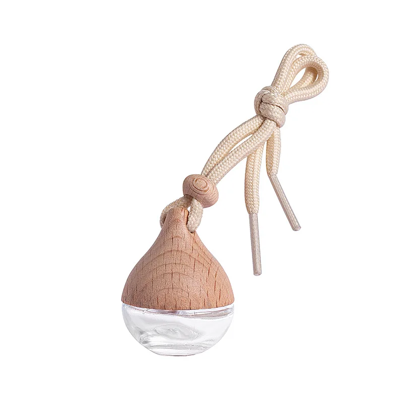 Bottiglia di vetro di profumo pendente per deodorante per auto vuoto da 6 ml con tappi in legno Bottiglia di diffusore di olio essenziale per auto riutilizzabile - Image 6