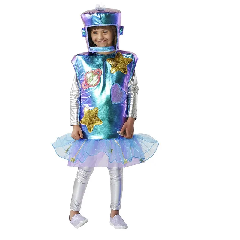 Bambini Alien Dress Astronauta Costume Space Suit Spaceman Explorer Rocket Ship Costumi Cosplay