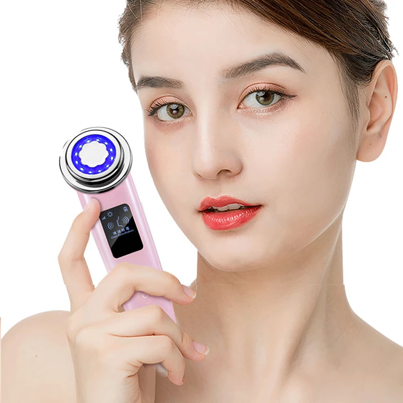 Small portable facial care color light beauty instrument facial massage cleaningRF multifunctional beauty instrument