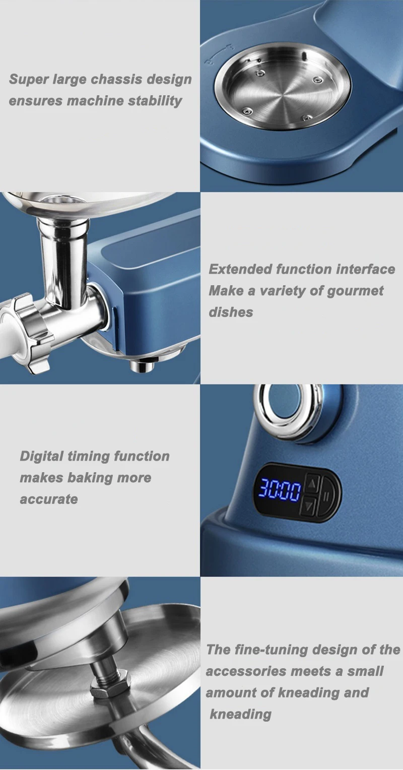 ALTAIRIBN Tilt-Head Electric Stand Mixer Professional Grade Chef Machine 7L 800W 304 Stainless Steel/1300-1600RMP With 6 Speeds